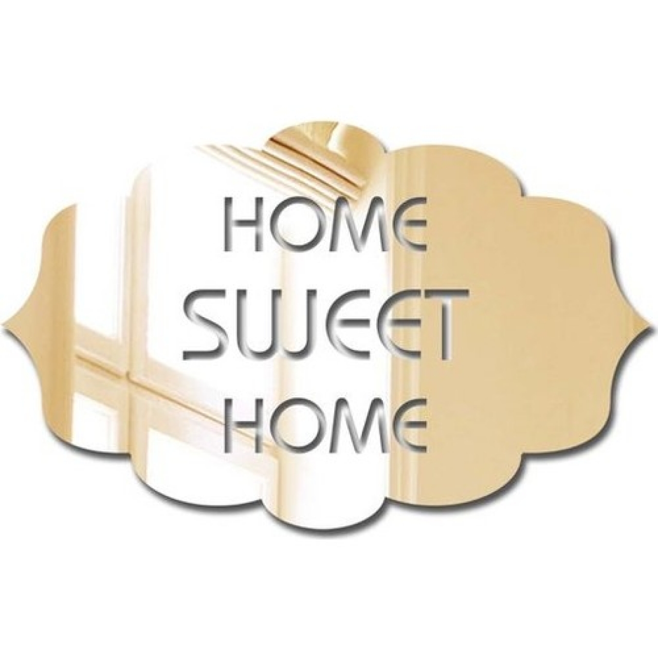 Swet Home Pleksi Dekoratif Kapı Süsü Altın Ayna - AKS07