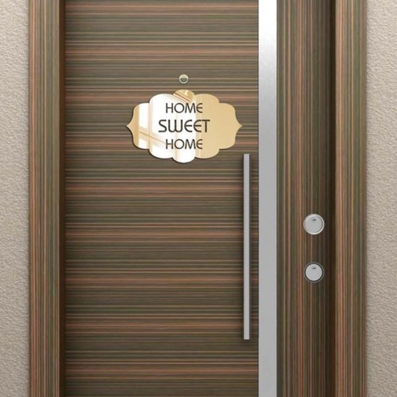 Swet Home Pleksi Kapı Süsü Altın Ayna - AKS07