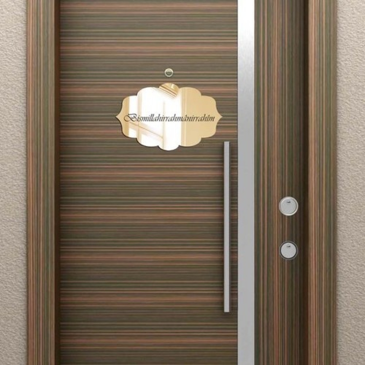Besmele Pleksi Kapı Süsü Altın Ayna - AKS01