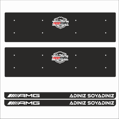 Mercedes Amg İsimli Tamboy Pleksi Plakalık (2 Adet)