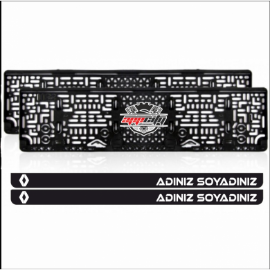 Renault İsimli Takmatik Pleksi Plakalık (2 Adet)